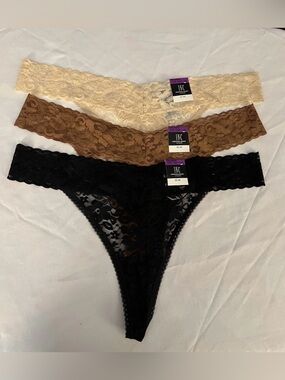 INC  international concepts Plus Lace Thongs 3 Pair Multicolor Size XXL, $24 BCL